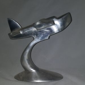 Polished Aluminum Airplane Statuette